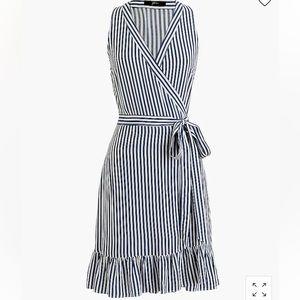 NWOT. J. Crew white and blue striped wrap around cover up. New without tags